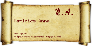 Marinics Anna névjegykártya