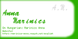 anna marinics business card